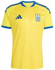 (S-4XL) 26-27 Ukraine Home Yellow Thailand Soccer Jersey AAA-8025