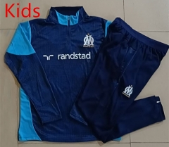 25-26 Olympique de Marseille Ink Jet Up-cyan Kids/Youth Soccer Tracksuit-815