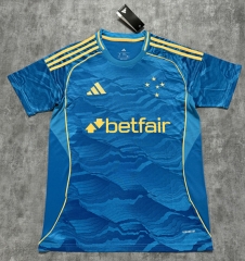 (S-4XL) 2025-26 Cruzeiro EC 2nd Away Blue Thailand Soccer Jersey AAA-4506