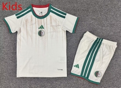 26-27 Algeria Home White Kid/Youth Soccer Uniform-7809