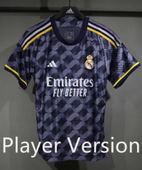 (S-3XL) Retro Player Version 23-24 Real Madrid Away Royal Blue Thailand Soccer Jersey AAA-4563