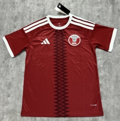 (S-4XL) 26-27 Qatar Home Red Thailand Soccer Jersey AAA-4506