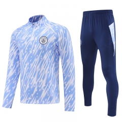 Player Version 2024-2025 Manchester City Blue Thailand Soccer Tracksuit Uniform-4627