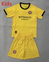 25-26 Girona FC Away Yellow Kids/Youth Soccer Uniform-AY