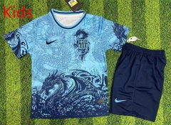 25-26 Special Edition Dragon Pattern Barcelona Blue Kids/Youth Soccer Uniform-1947