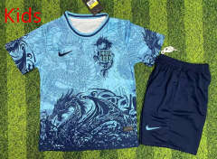 25-26 Special Edition Dragon Pattern Barcelona Blue Kids/Youth Soccer Uniform-1947