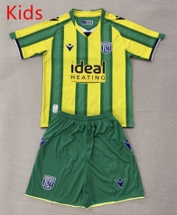 25-26 West Bromwich Albion Away Yellow&Green Kids/Youth Soccer Uniform-AY