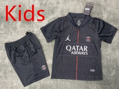 25-26 Paris SG 3rd Away Black&Gray Kids/Youth Soccer Uniform-2483