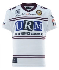 (S-7XL) 2026 Sea hawk Away White&Blue Thailand Rugby Jersey