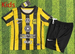 25-26 Al Ittihad Saudi Home Yellow&Black Kids/Youth Soccer Uniform-1947
