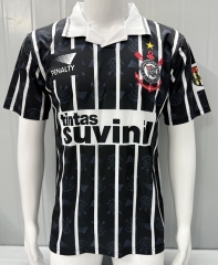 Retro Version 1995 Corinthians Away Black&White Thailand Soccer Jersey-503
