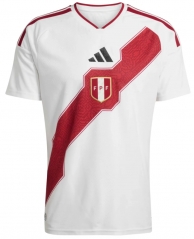 (S-4XL) 26-27 Peru Home White Thailand Soccer Jersey AAA-8025
