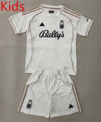 25-26 Nottingham Forest Away White Kids/Youth Soccer Uniform-AY