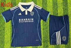 25-26 Paris FC Home Blue Kids/Youth Soccer Uniform-1947