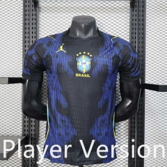 Player Version 26-27 Brazil Away Blue Thailand Soccer Jersey AAA-888