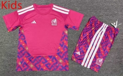 2026 World Cup Mexico Goalkeeper Pink Kids/Youth Soccer Uniform-912