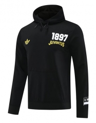 25-26 Juventus Black Thailand Soccer Tracksuit With Hat-LH