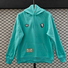 (S-3XL) Retro Embroidered Version Juventus Laker Green Thailand Soccer Tracksuit Top With Hat-CS