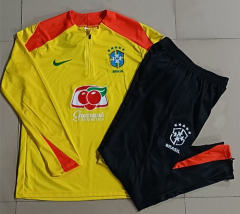 25-26 Brazil Yellow Thailand Soccer Tracksuit-815