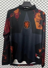 2026 Netherlands Goalkeeper Black&Orange LS Thailand Soccer Jersey AAA-2044