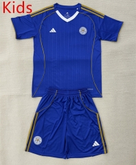 25-26 Leicester City Home Blue Kids/Youth Soccer Uniform-AY