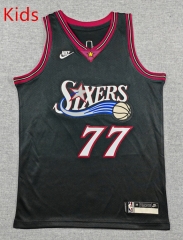 Classic Version Philadelphia 76ers Black #77 Kids NBA Jersey-311