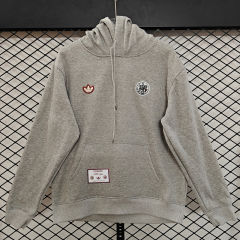 (S-3XL) Retro Embroidered Version Ajax Grey Thailand Soccer Tracksuit Top With Hat-CS