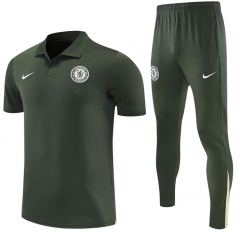 25-26 Chelsea Army Green Thailand Polo Uniform-4627