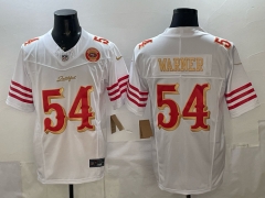 (Logo 3) San Francisco 49ers 5 Generations White #54 NFL Jersey-0840