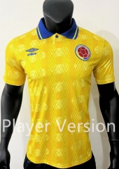 Retro Player Version 1994 Colombia Home Yellow Thailand Soccer Jersey AAA-1959