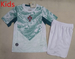 2026 World Cup Portugal Away White&Green Kids/Youth Soccer Uniform-507