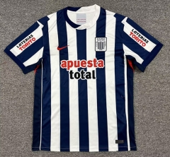 (S-4XL) 26-27 Alianza Lima Home Blue&White Thailand Soccer Jersey AAA-512