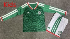2026 World Cup Mexico Home Green LS Kids/Youth Soccer Uniform-4442
