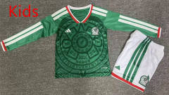 2026 World Cup Mexico Home Green LS Kids/Youth Soccer Uniform-4442