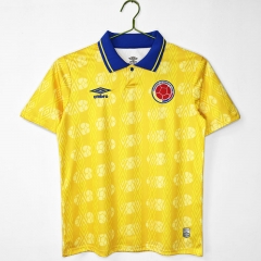 Retro Version 1994 Colombia Home Yellow Thailand Soccer Jersey AAA-C1046