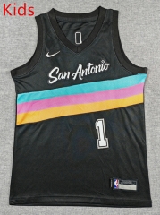 2026 City Edition San Antonio Spurs Black #1 Kids NBA Jersey-1380