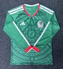 (S-4XL) 2026 World Cup Mexico Home Green LS Thailand Soccer Jersey AAA-GB