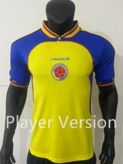 Retro Player Version 2001 Colombia Home Yellow Thailand Soccer Jersey AAA-1959