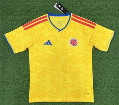 (S-4XL) 26-27 Colombia Home Yellow Thailand Soccer Jersey AAA-403