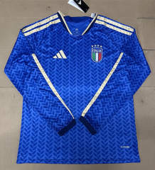 (S-4XL) 2026 World Cup Italy Home Blue LS Thailand Soccer Jersey AAA-422