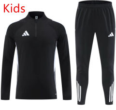 25-26 Adidas Black Kids/Youth Soccer Tracksuit-GDP