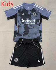 25-26 Eintracht Frankfurt 2nd Away Black&Gray Kid/Youth Soccer Uniform-AY
