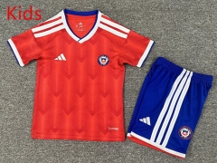 26-27 Chile Home Red Kids/Youth Soccer Uniform-7809