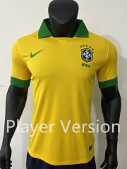 Retro Player Version 2013 Brazil Home Yellow Thailand Soccer Jersey AAA-1959