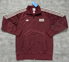 (S-4XL) 25-26 Adi&Oasis Maroon Thailand Soccer Jacket-4506