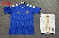 26-27 Italy Home Blue Kids/Youth Soccer Uniform-4247
