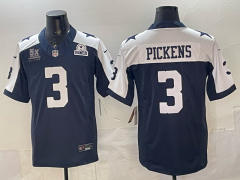 (Logo 4) Dallas Cowboys 3 Generations Blue&White #3 NFL Jersey-0840