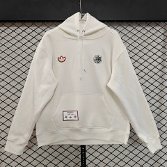 (S-3XL) Retro Embroidered Version Ajax White Thailand Soccer Tracksuit Top With Hat-CS