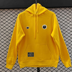 (S-3XL) Retro Embroidered Version Newcastle United Yellow Thailand Soccer Tracksuit Top With Hat-CS