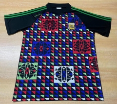 (S-3XL) Retro Version 1990 Argentina Goalkeeper Red&Blue Thailand Soccer Jersey AAA-6895